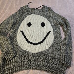 Forever 21 Black and White Smiley Sweater